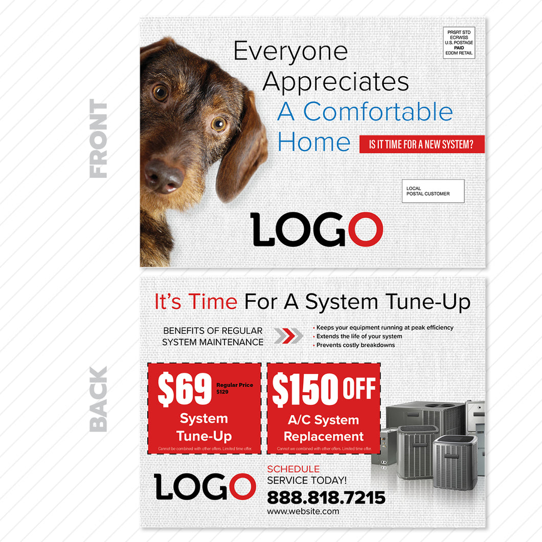 air conditioning eddm postcard for hvac company