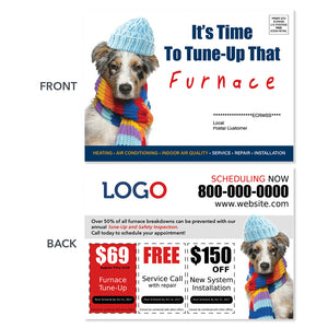 eddm hvac furnace postcard with dog