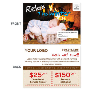 eddm hvac heating postcard fireplace