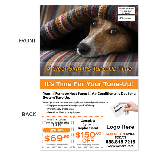 hvac eddm maintenance postcard with dog