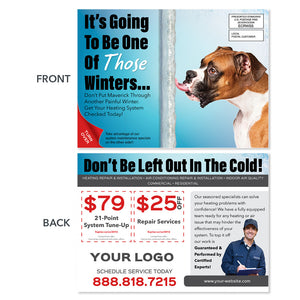 eddm hvac furnace postcard with dog