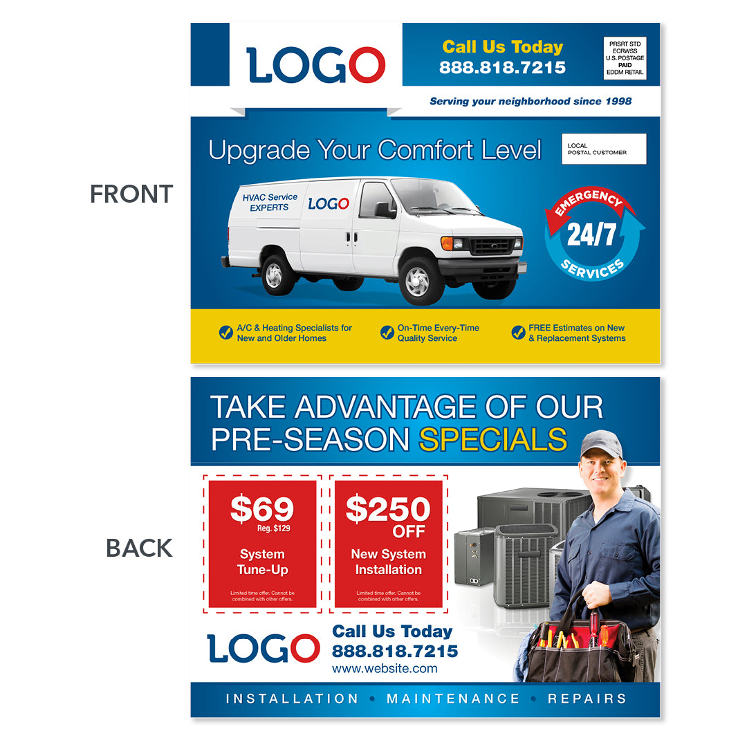 hvac service eddm postcard