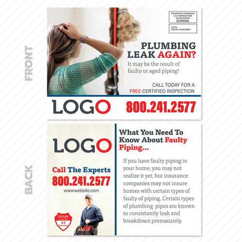 Faulty Plumbing Pipes EDDM Postcard