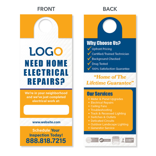 door hanger for electrician door hanger