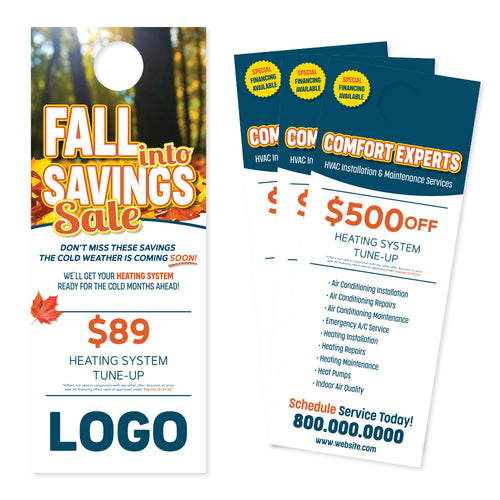 fall season hvac door hanger