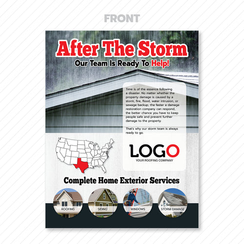 storm damage roofing flyer