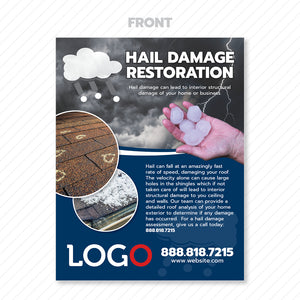 hail damage restoration flyer print design