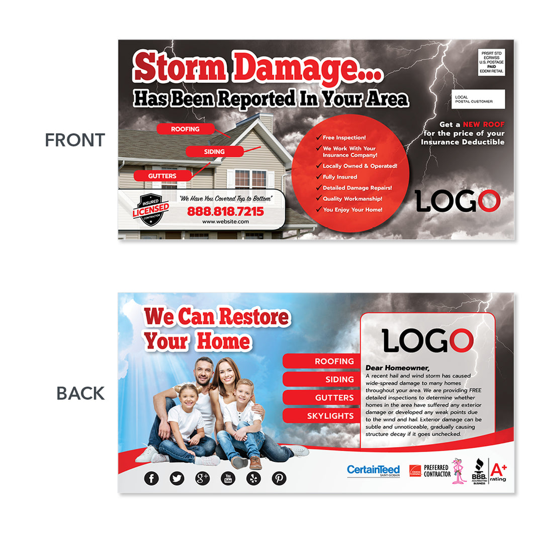 storm damage eddm postcards