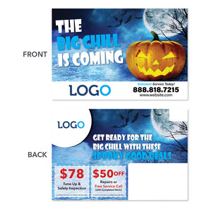 Halloween hvac postcard design