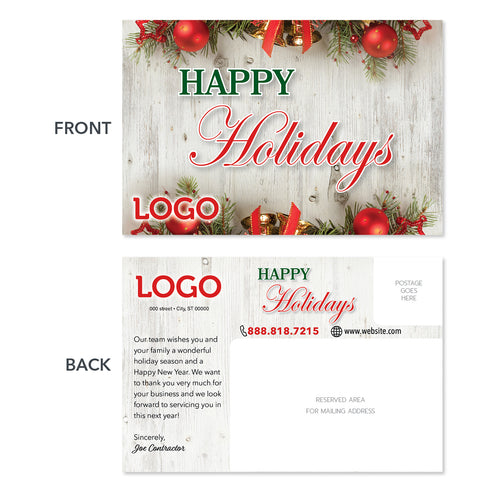 holiday contractor postcard design