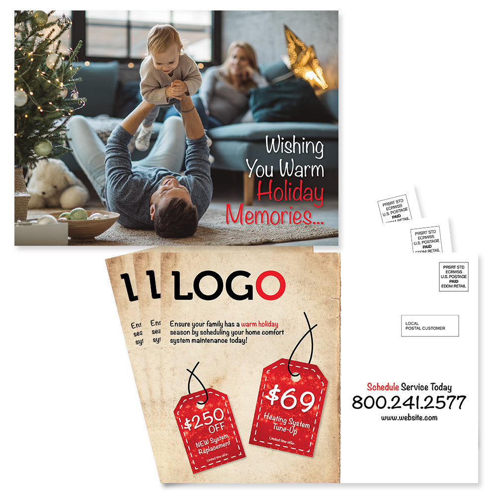Hvac holiday eddm postcard