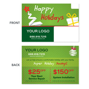 hvac contractor holiday postcard