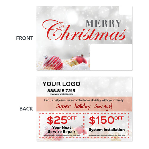 hvac christmas holiday postcard