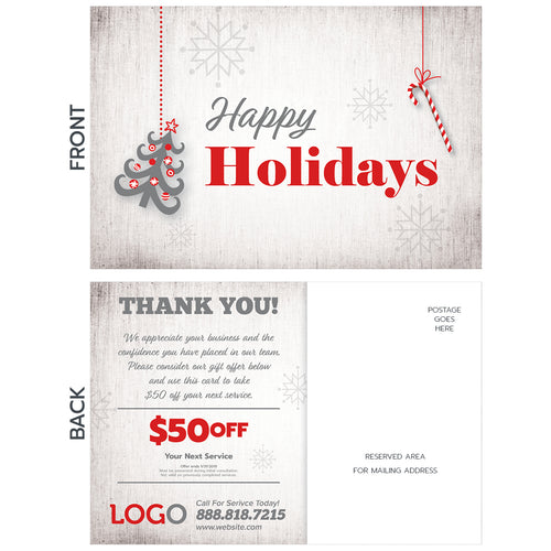 holiday postcard for hvac contractor