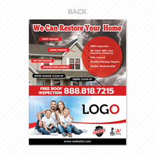 Load image into Gallery viewer, hurricane damage flyer for roofers
