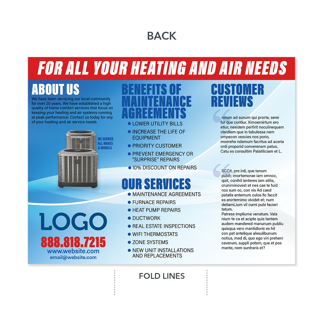 hvac service trifold brochure