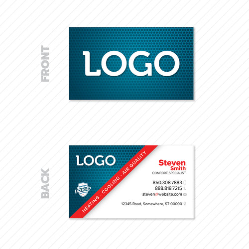 hvac business card design print