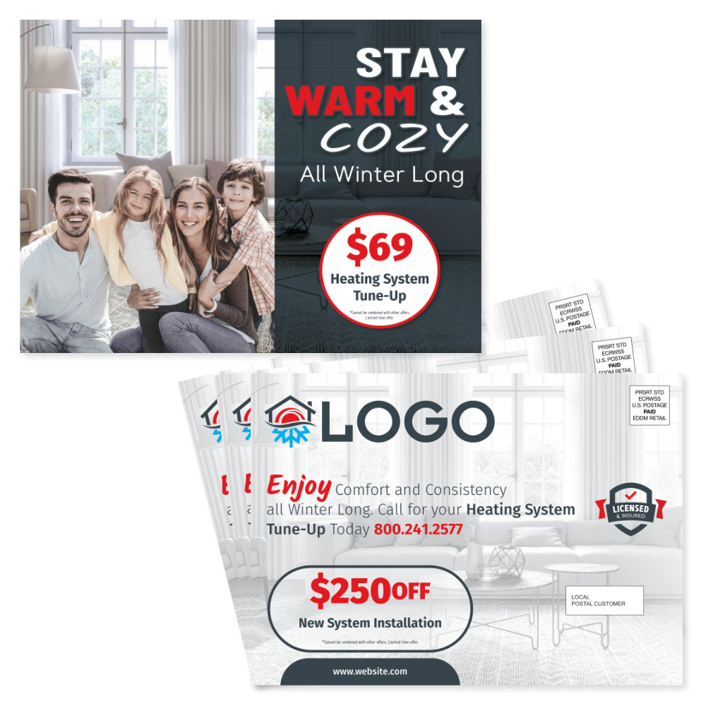 Hvac heating eddm postcard design