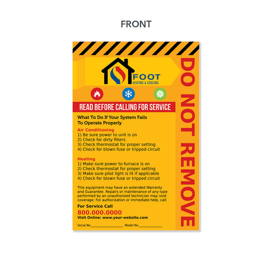 Sticker Heating Unit Stickers for HVAC company - Design & Print Service - FREE Shipping ...