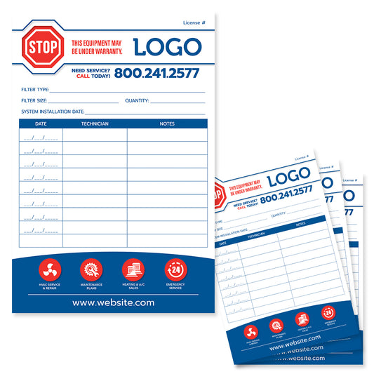 Hvac equipment service sticker