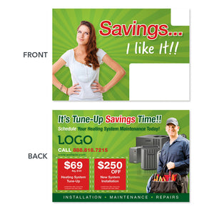 hvac heating maintenance postcard card