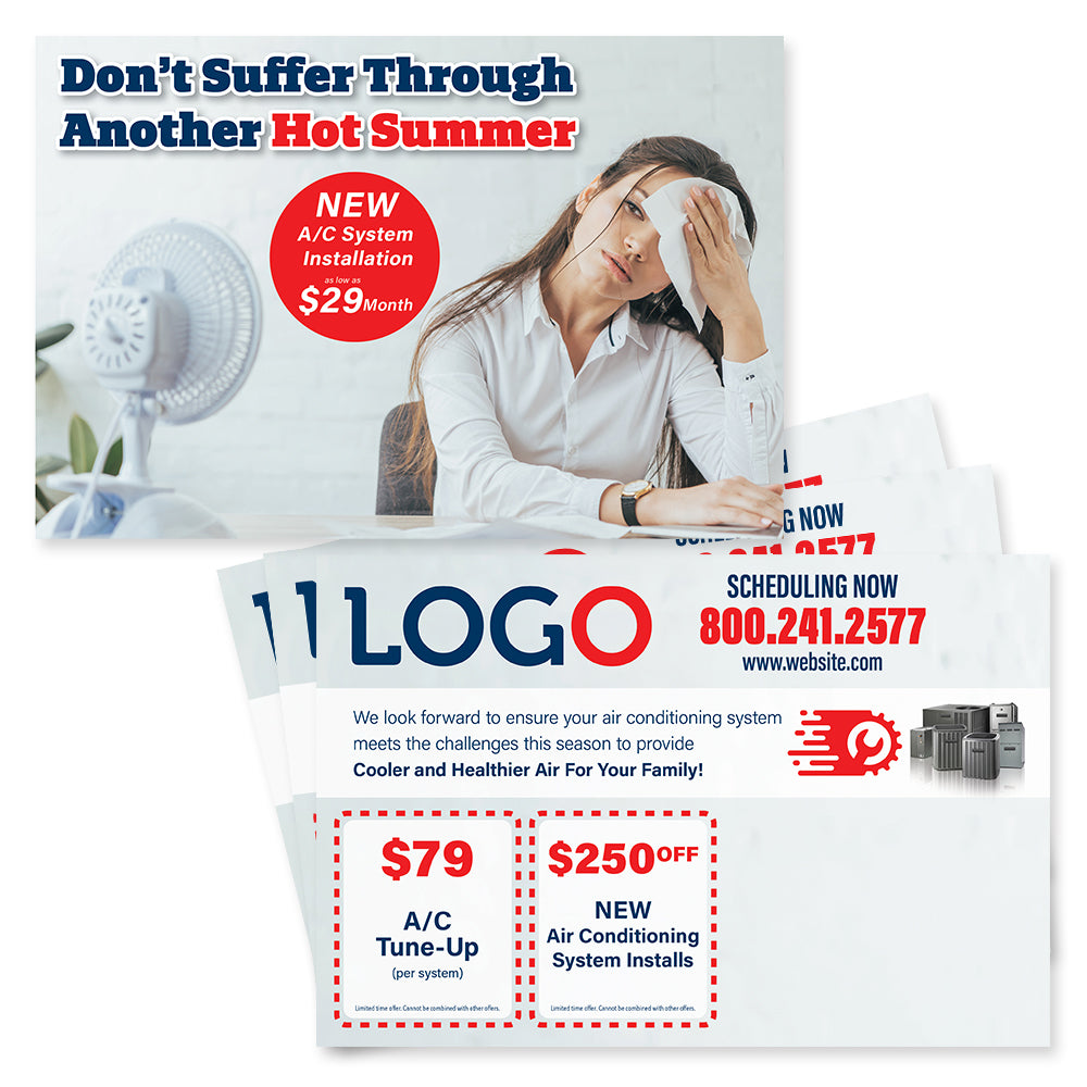 HVAC System Install Postcards Print Design | HVAC Print Designs ...