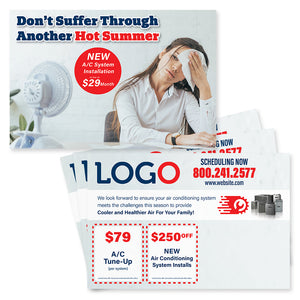 hvac system install postcard design