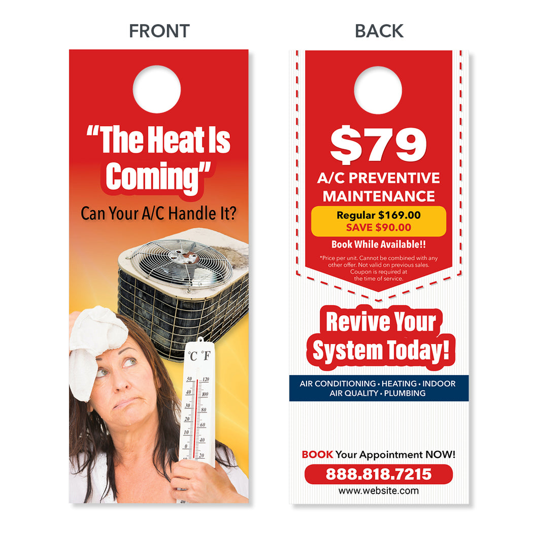 hvac door hanger hot thermometer