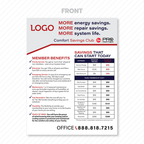 hvac maintenance flyer chart