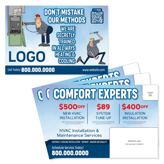 hvac postcard humor design