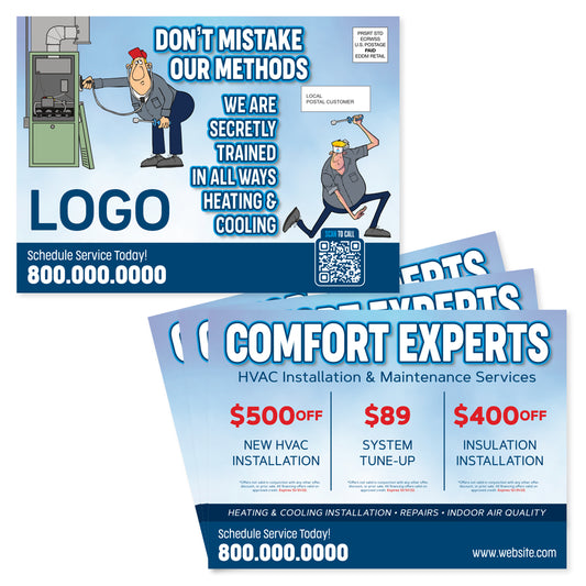 humor eddm hvac postcard design