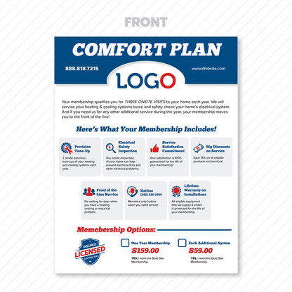 maintenance club plan flyer for hvac
