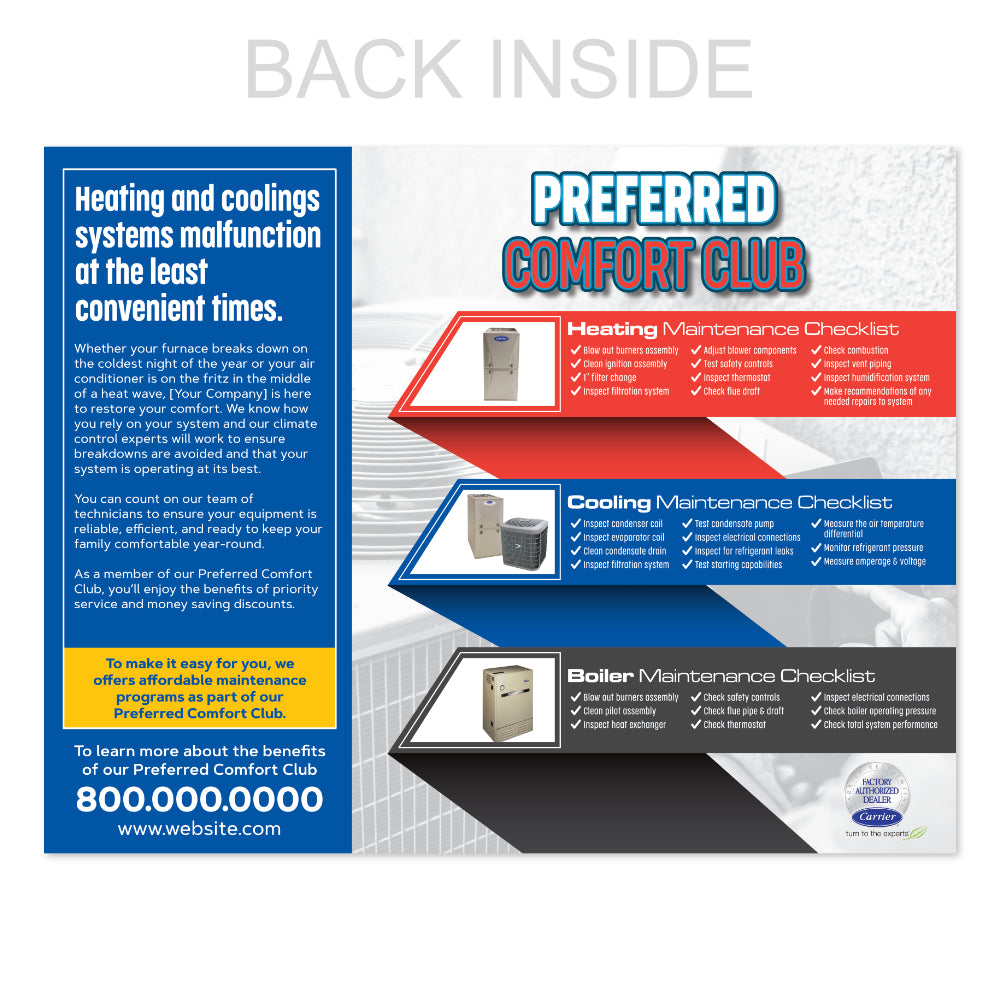 HVAC maintenance club brochure