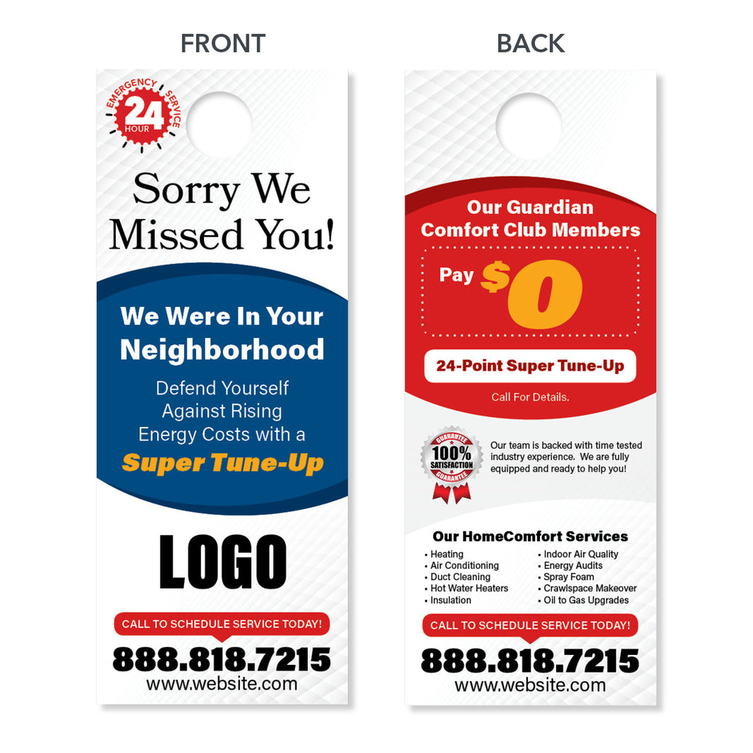 custom design print hvac neighborhood door hanger