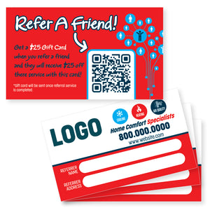 hvac referral business card design