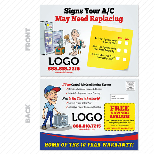 hvac system replacement eddm postcard