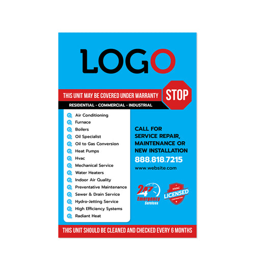 hvac equipment sticker