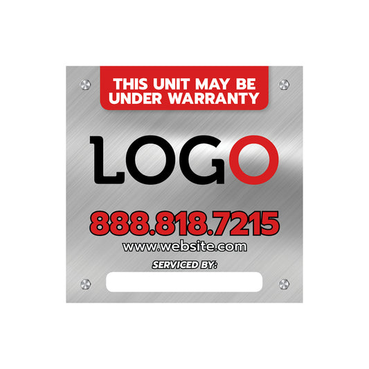 hvac and plumbing equipment sticker