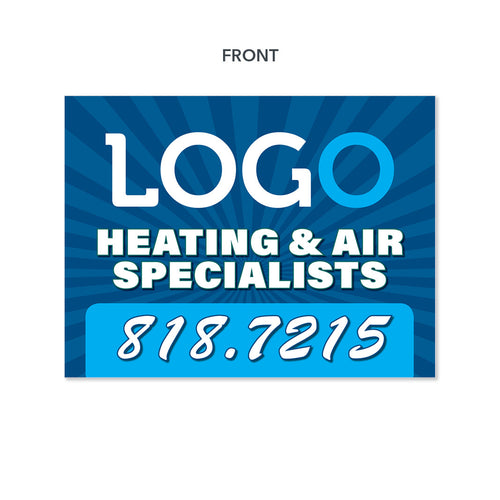 heating and air yard sign for hvac company