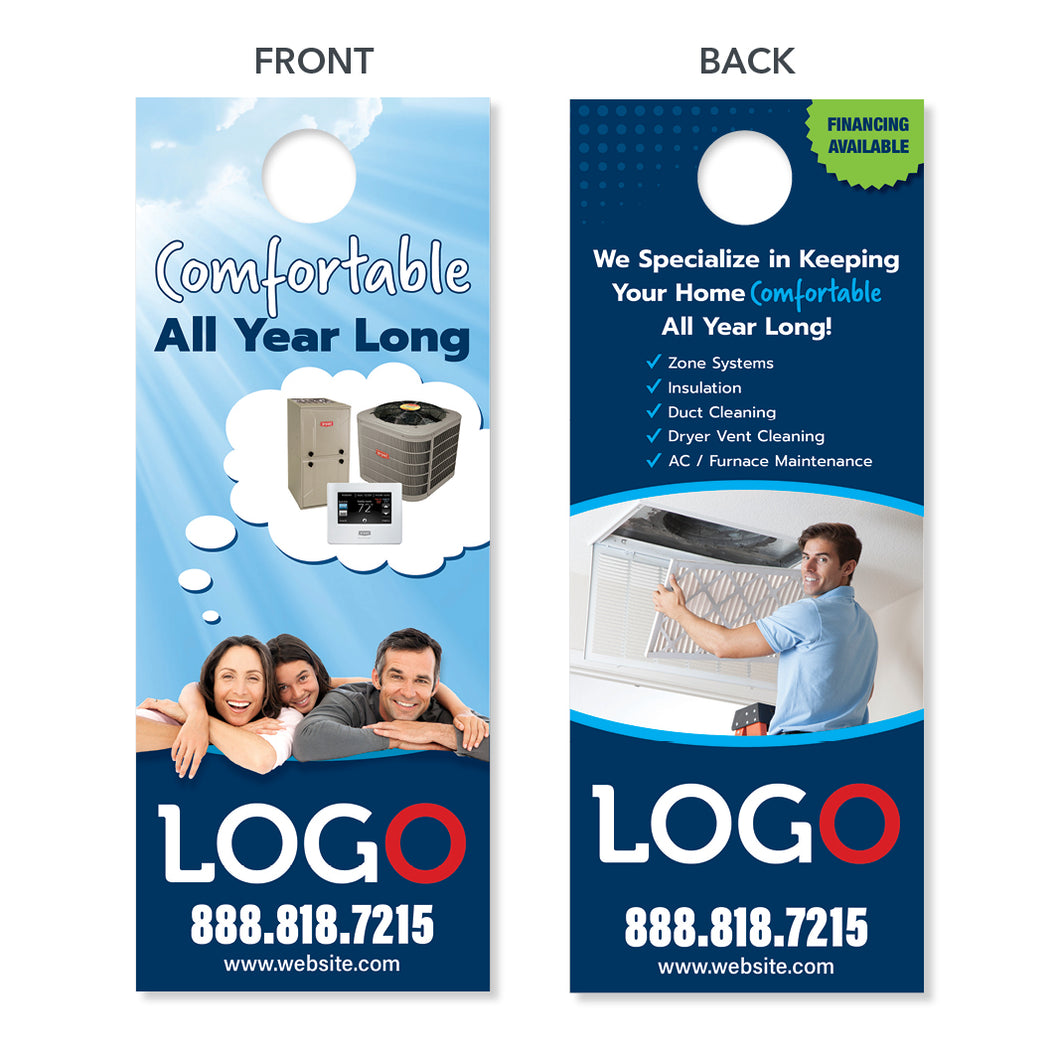 Indoor air quality door hanger for hvac