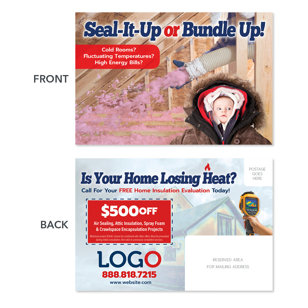 hvac insulation inspection postcard design