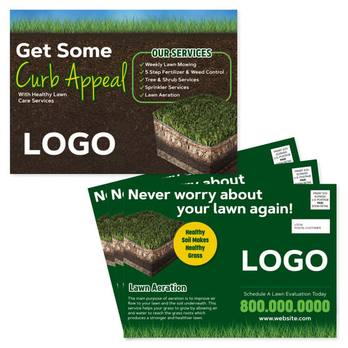 lawn aeration eddm postcard design