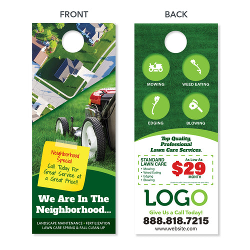 lawn maintenance door hanger design