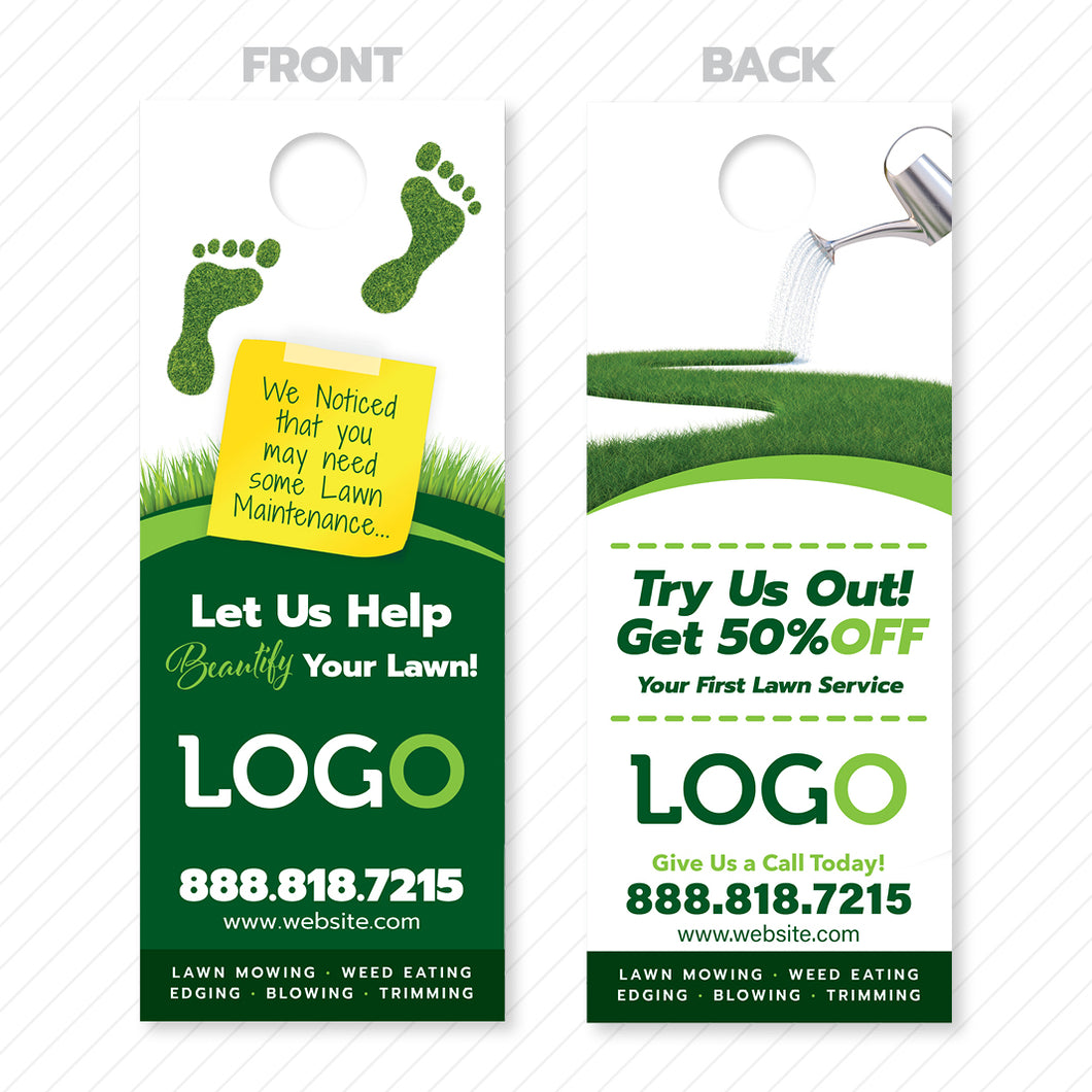 lawn care door hanger design