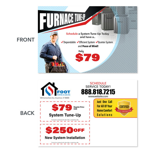 furnace maintenance tech hvac postcard