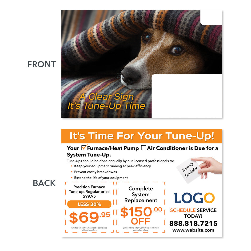 Heater maintenance hvac postcard design