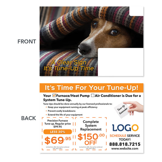 Heater maintenance hvac postcard design