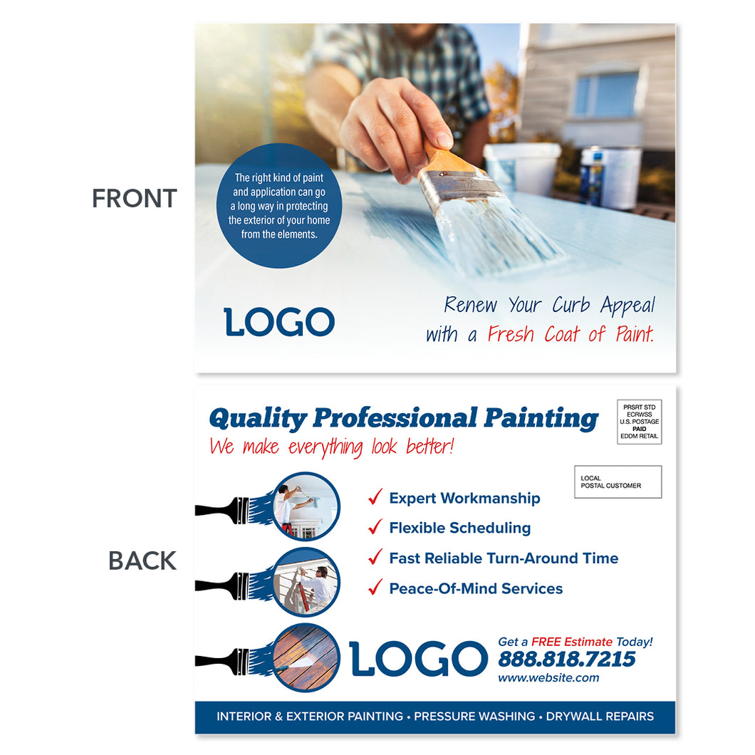 painting contractor eddm postcard design