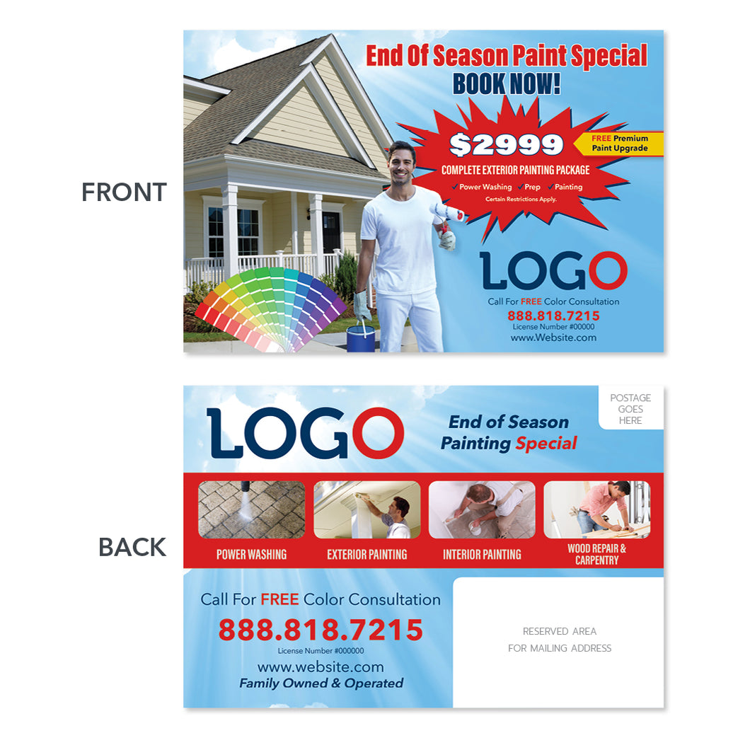 exterior painting contractor postcard
