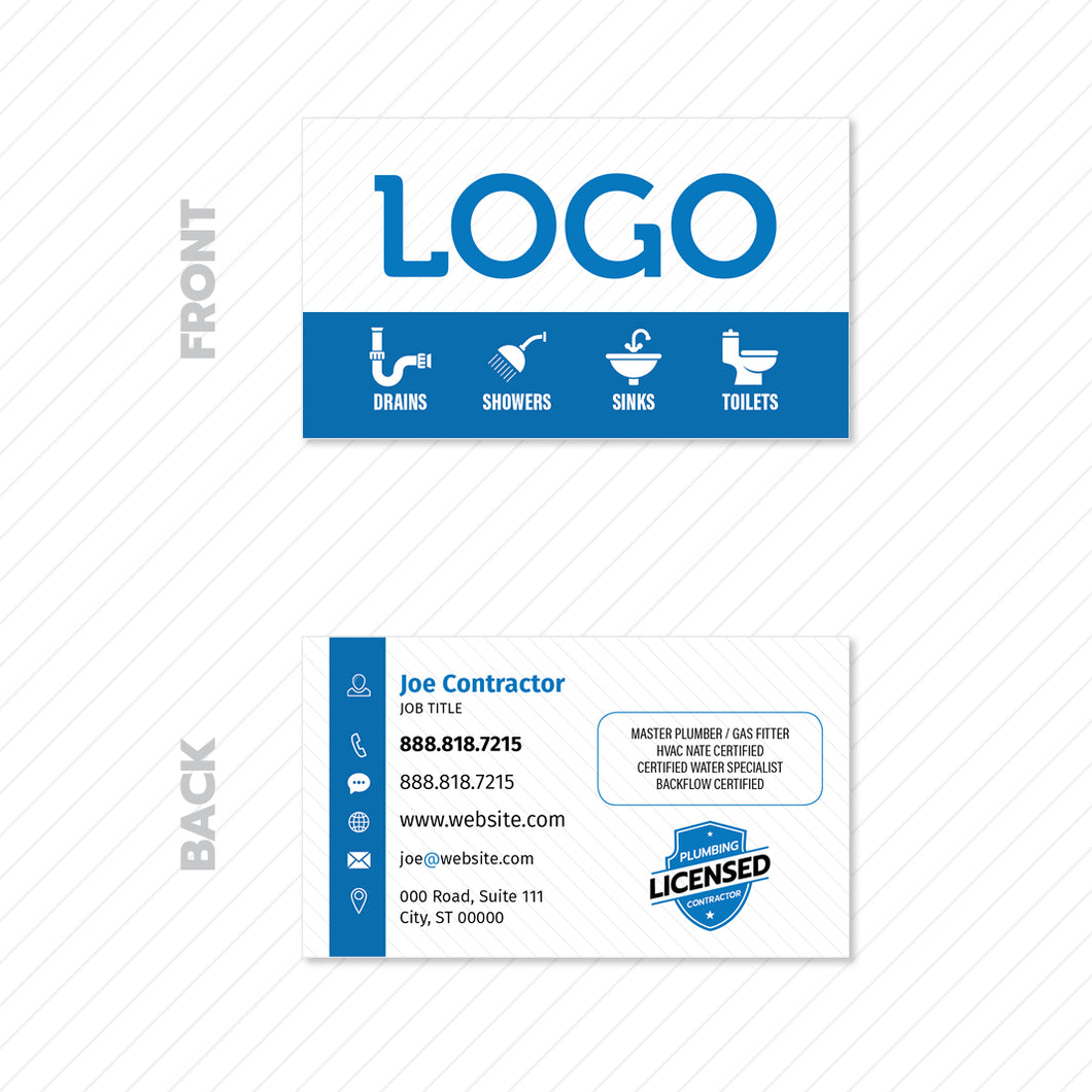 plumber business card design